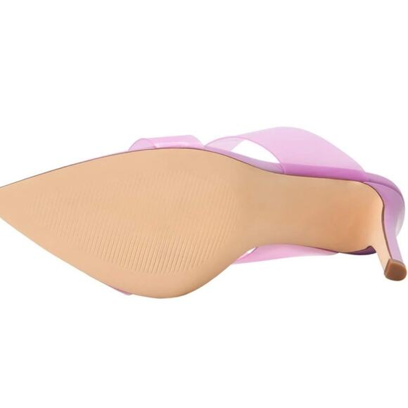Vivianly Clear Pointed Toe Heels Transparent Strap Sz 8 - Picture 2 of 7